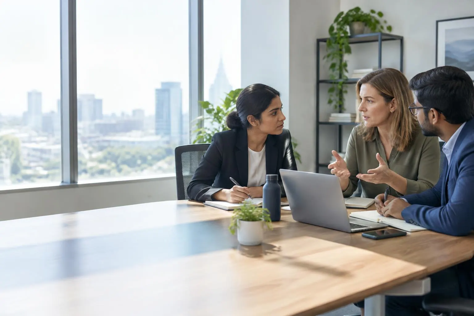 Professionals coordinating recruitment and business operations
